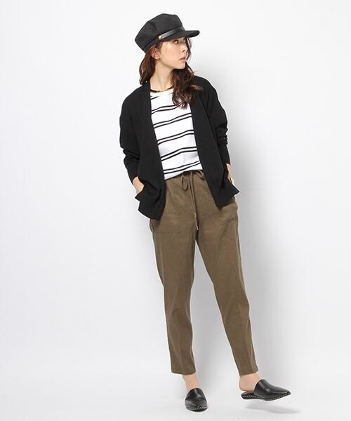 BARNYARDSTORM(バンヤードストーム)の「ストレッチリネンパンツ(パンツ・グレージュ/ブラック/カーキ)」の5枚目の写真