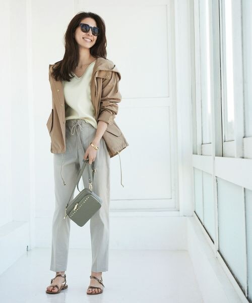 BARNYARDSTORM(バンヤードストーム)の「ストレッチリネンパンツ(パンツ・グレージュ/ブラック/カーキ)」の1枚目の写真