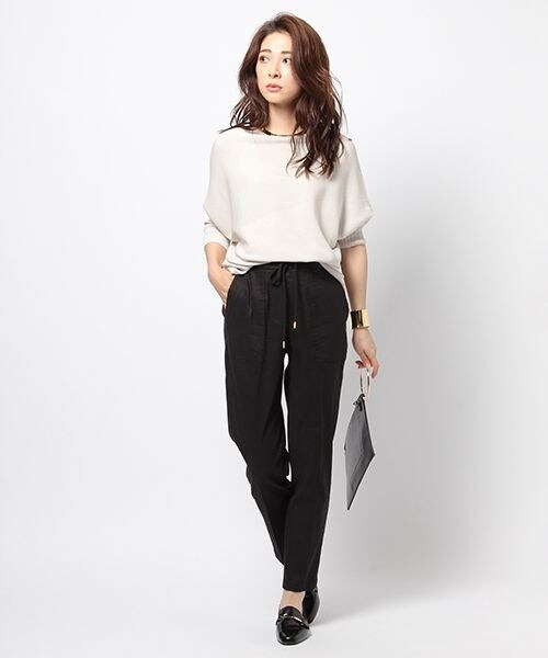 BARNYARDSTORM(バンヤードストーム)の「ストレッチリネンパンツ(パンツ・グレージュ/ブラック/カーキ)」の2枚目の写真