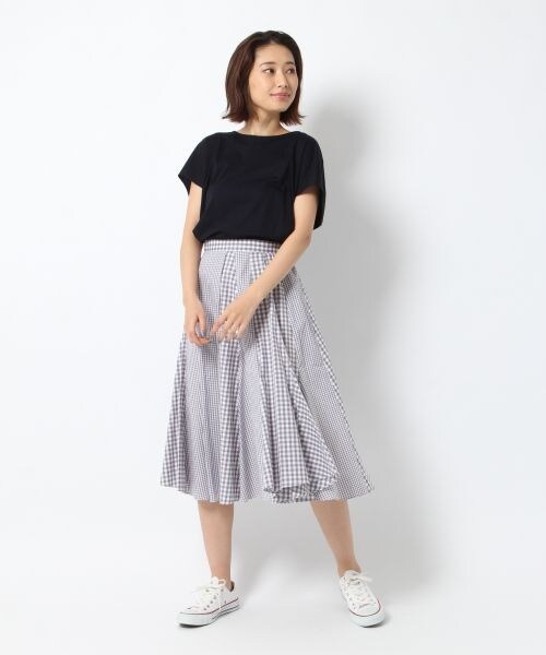 laboratory work（ラボラトリーワーク）の「２ガラコンビミディースカート（スカート・グレー/ブルー）」の3枚目の写真