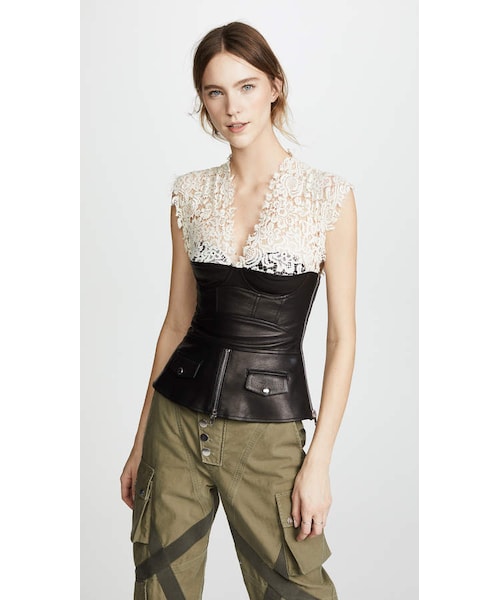 alexanderwang(アレキサンダーワン)の「Alexander Wang Leather Biker Bustier(Tシャツ/カットソー・レディース・White・2)」の1枚目の写真
