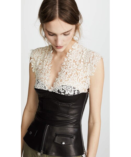 alexanderwang(アレキサンダーワン)の「Alexander Wang Leather Biker Bustier(Tシャツ/カットソー・レディース・White・2)」の2枚目の写真