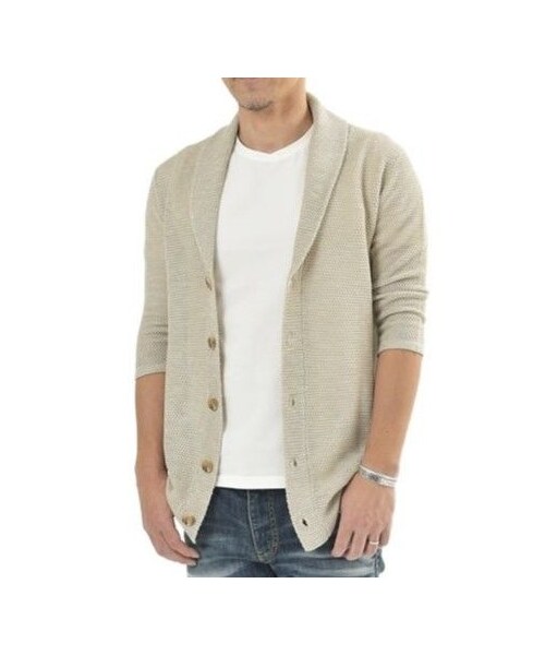 CALL&RESPONSE（コールアンドレスポンス）の「ワッフル編み5分袖ニットカーディガン　/ 181-1446-05（カーディガン/ボレロ・メンズ・その他）」の4枚目の写真