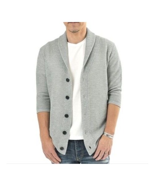 CALL&RESPONSE（コールアンドレスポンス）の「ワッフル編み5分袖ニットカーディガン　/ 181-1446-05（カーディガン/ボレロ・メンズ・その他）」の2枚目の写真