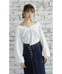 CHEER CLOSET | 【江野沢愛美】両Vネックドルマンビッグスリーブスウェット(パーカー)