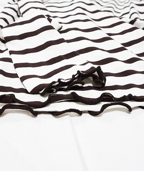 Tiffee SELECT（ティフィーセレクト）の「メローフリル襟裾ボーダーカットソー（Tシャツ/カットソー・レディース・ブラウン/レッド・F）」の4枚目の写真