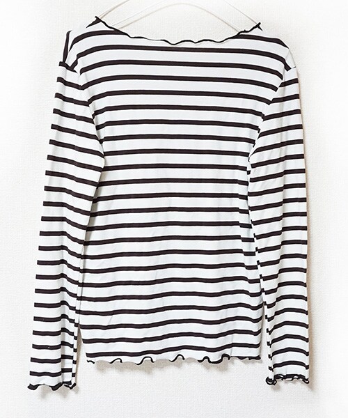 Tiffee SELECT（ティフィーセレクト）の「メローフリル襟裾ボーダーカットソー（Tシャツ/カットソー・レディース・ブラウン/レッド・F）」の5枚目の写真