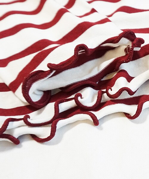 Tiffee SELECT（ティフィーセレクト）の「メローフリル襟裾ボーダーカットソー（Tシャツ/カットソー・レディース・ブラウン/レッド・F）」の7枚目の写真