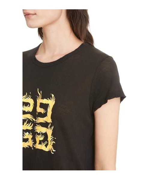GIVENCHY（ジバンシイ）の「Givenchy Fire Logo Distressed Tee（Tシャツ/カットソー・レディース・Black・Small/Medium/Large/X-small）」の4枚目の写真