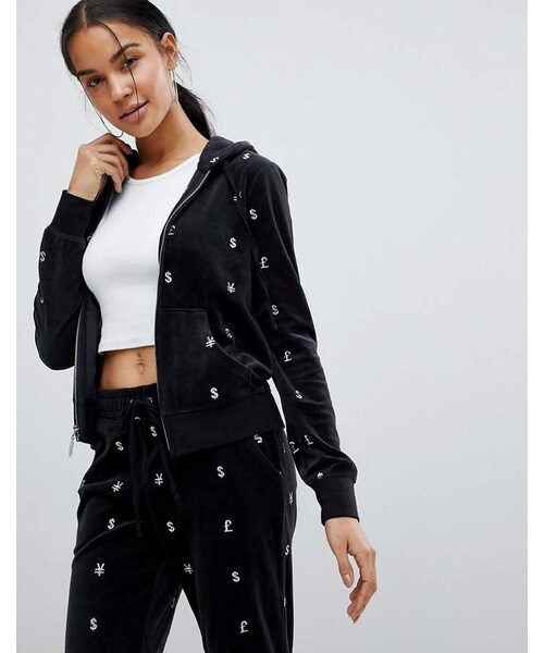 juicy couture black velour tracksuit