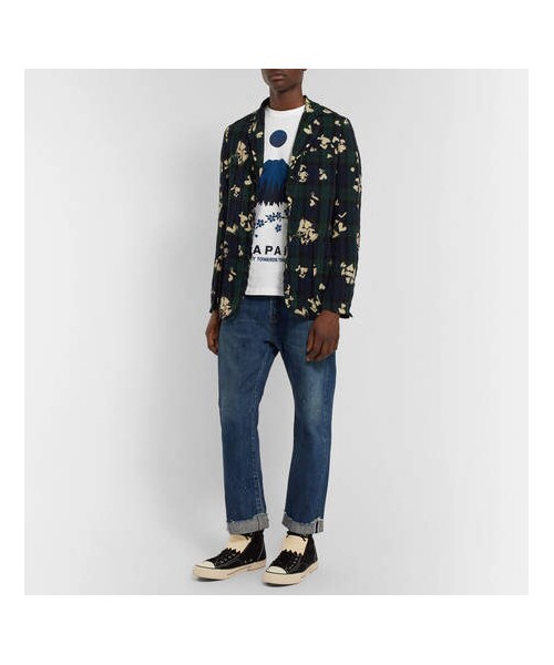 BLUE BLUE JAPAN(ブルーブルージャパン)の「Blue Blue Japan Nt190 Printed Cotton-Jersey T-Shirt(Tシャツ/カットソー・メンズ・White・L/M/S/XL)」の4枚目の写真