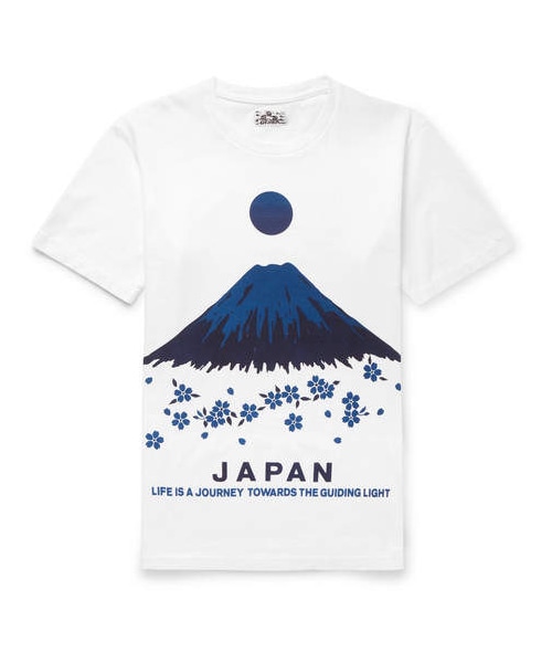 BLUE BLUE JAPAN(ブルーブルージャパン)の「Blue Blue Japan Nt190 Printed Cotton-Jersey T-Shirt(Tシャツ/カットソー・メンズ・White・L/M/S/XL)」の1枚目の写真