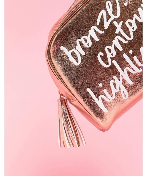 Cotton On（コットンオン）の「TYPO Typo Rose Gold Use Code Travel Cosmetic Bag（メイク