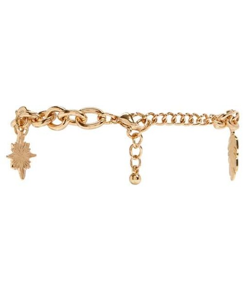 FOREVER 21（フォーエバー トゥエンティーワン）の「Forever 21 Etched Charm Bracelet（ブレスレット・レディース・Gold・One Size）」の4枚目の写真