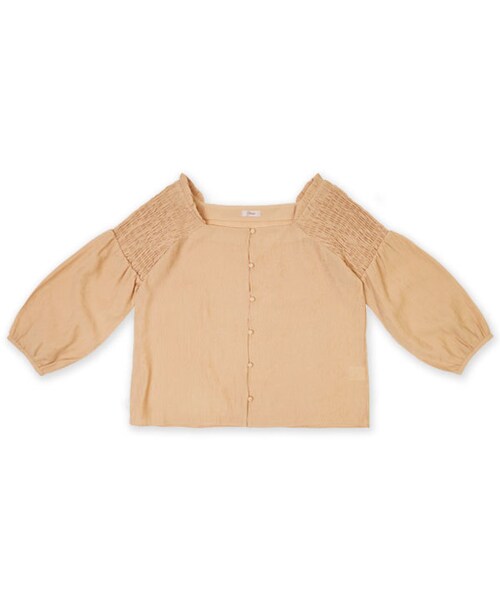 flower（フラワー）の「square neck top ～ｽｸｴｱﾈｯｸﾄｯﾌﾟ（シャツ/ブラウス・レディース・ホワイト/ブラック/ベージュ・FREE）」の3枚目の写真