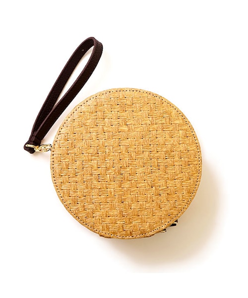 flower(フラワー)の「round cago bag ~ラウンドカゴバック(かごバッグ・レディース・ベージュ/ブラウン・ONESIZE)」の1枚目の写真