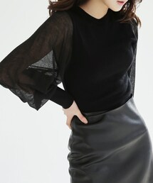DHOLIC | バルーンシースルースリーブニットプルオーバー(ニット/セーター)