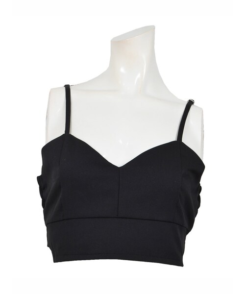 STYLEBLOCK（スタイルブロック）の「ツイルバックリボンビスチェ（キャミソール・レディース・ライトベージュ/イエロー/カーキ/ブラック・M）」の2枚目の写真