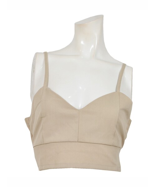 STYLEBLOCK（スタイルブロック）の「ツイルバックリボンビスチェ（キャミソール・レディース・ライトベージュ/イエロー/カーキ/ブラック・M）」の3枚目の写真