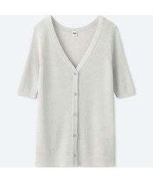 UNIQLO | ライトVネックリブカーディガン（5分袖）＋E(ニット/セーター)