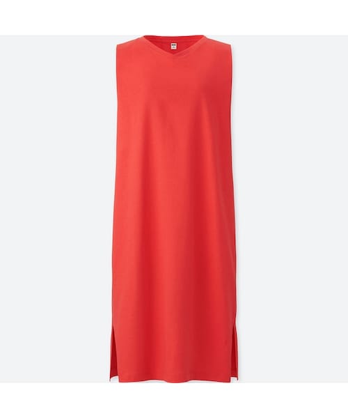 UNIQLO（ユニクロ）の「Tワンピース（ノースリーブ）＋EC（ワンピース・レディース・OLIVE 56/BLACK 09/OFF WHITE 01/RED 14・L/XS/S/XL/XXL/M）」の4枚目の写真