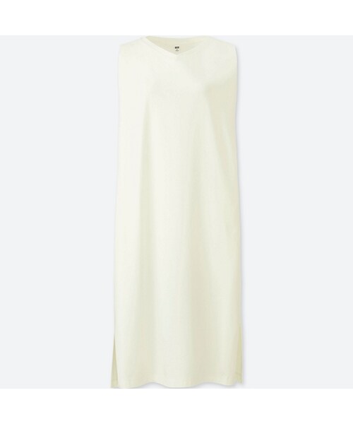 UNIQLO（ユニクロ）の「Tワンピース（ノースリーブ）＋EC（ワンピース・レディース・OLIVE 56/BLACK 09/OFF WHITE 01/RED 14・L/XS/S/XL/XXL/M）」の2枚目の写真