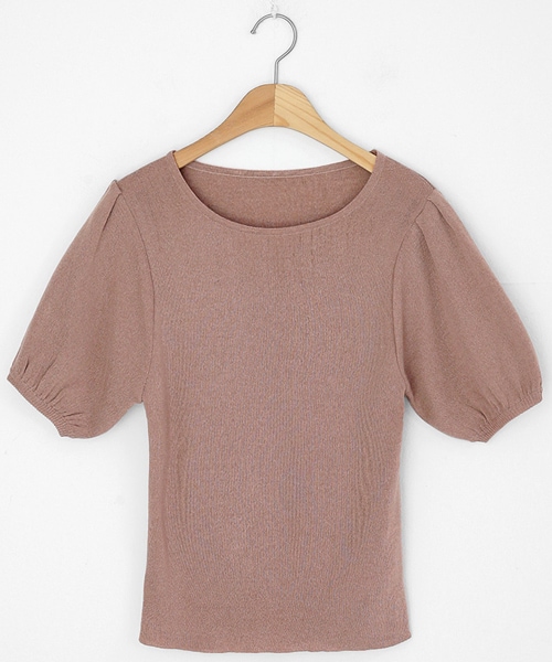 DHOLIC（ディーホリック）の「パフスリーブ半袖ニット（ニット/セーター・レディース・ホワイト/ブルー/ピンク・FREE）」の3枚目の写真