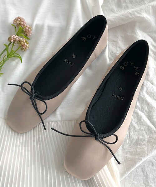 DHOLIC（ディーホリック）の「2TYPEリボンフラットシューズ（その他シューズ・レディース・その他/ベージュ/ブラック/ピンク・225/230/235/240/245/250）」の3枚目の写真