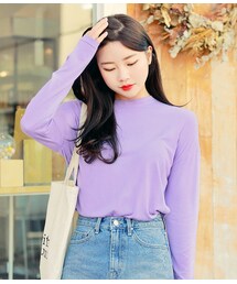 HOTPING | ラウンドネックドロップショルダーTシャツ(Tシャツ/カットソー)