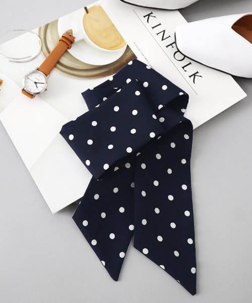 DHOLIC(ディーホリック)の「ドットパターンロングスカーフ(ストール/ショール・レディース・ブラック/ホワイト/イエロー/ブルー・FREE)」の1枚目の写真