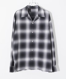 美品　エヌハリウッド オンブレ チェック シャツ シャドー マルチカラー　L相当 N.HOOLYWOOD（N.ハリウッド）の「オンブレチェックオープン