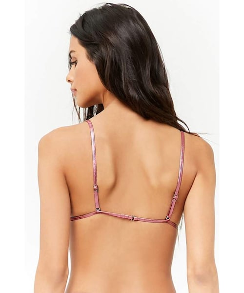FOREVER 21(フォーエバー トゥエンティーワン)の「Forever 21 Metallic Triangle Bikini Top(水着・レディース・Pink/Gold・Medium/Large/X-large/Small)」の4枚目の写真
