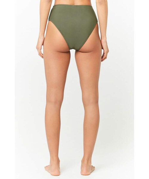 FOREVER 21（フォーエバー トゥエンティーワン）の「Forever 21 High-Waist Bikini Bottoms（水着・レディース・Black/Red/Green・Small/Large/Medium）」の7枚目の写真