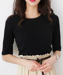 DHOLIC | ハーフスリーブリブTシャツ(Tシャツ/カットソー)