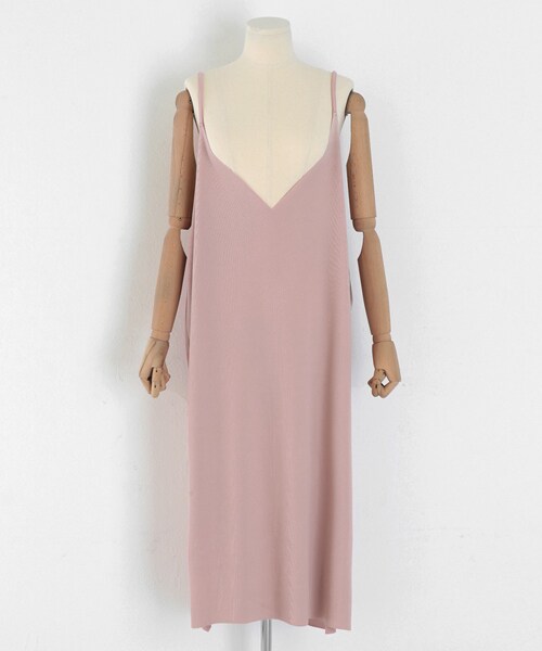 DHOLIC（ディーホリック）の「Vネックスリットキャミワンピース（ワンピース・レディース・ブルー/ブラック/ピンク・FREE）」の3枚目の写真