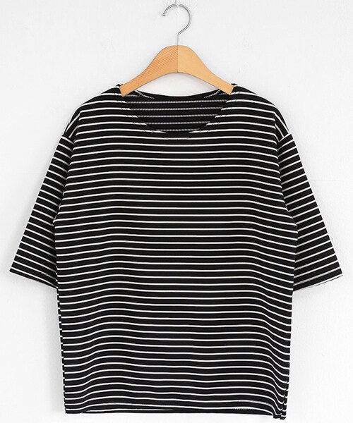 DHOLIC（ディーホリック）の「2TYPEハーフスリーブTシャツ（Tシャツ/カットソー・レディース・レッド/ホワイト/ブラック/その他/ブルー/ベージュ・FREE）」の6枚目の写真