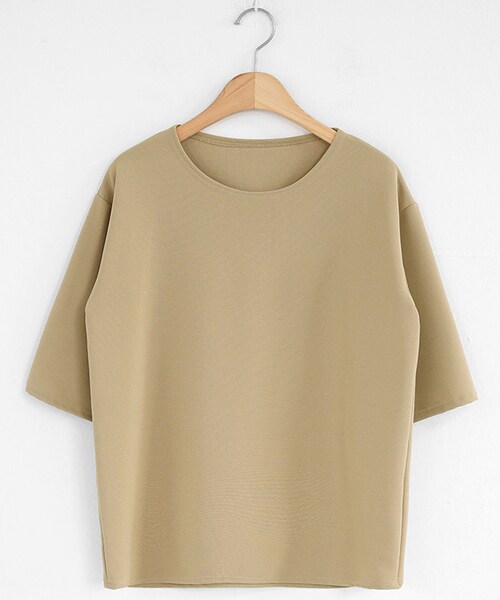 DHOLIC（ディーホリック）の「2TYPEハーフスリーブTシャツ（Tシャツ/カットソー・レディース・レッド/ホワイト/ブラック/その他/ブルー/ベージュ・FREE）」の4枚目の写真