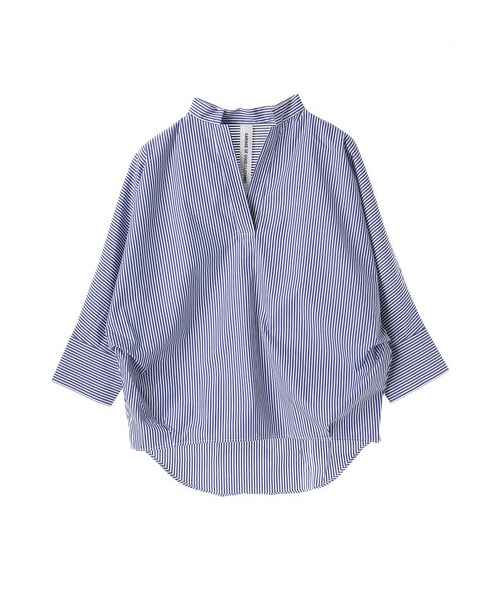 GARAGE OF GOOD CLOTHING（ガレージオブグッドクロージング）の「YHE ストライプスタンドネックスキッパーシャツ（トップス・ブルー・F）」の12枚目の写真