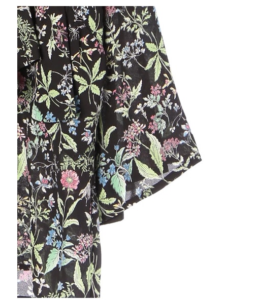 GARAGE OF GOOD CLOTHING（ガレージオブグッドクロージング）の「LEA アシンメトリーフリル花柄ブラウス（トップス・ホワイト/ブラック・F）」の4枚目の写真