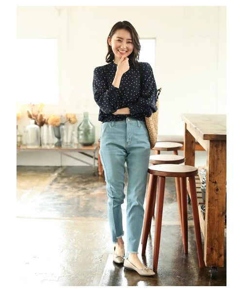 Green　Parks（グリーンパークス）の「・m シガレットデニムパンツ（パンツ・ブラック/ライトブルー・M/L）」の2枚目の写真