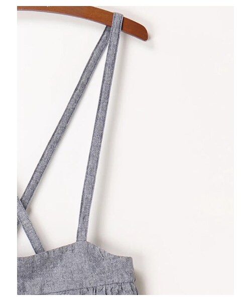 Samansa Mos2（サマンサ モスモス）の「サス付シャンブレーパンツ（パンツ・ブラック/モカ/ブルー・F）」の5枚目の写真