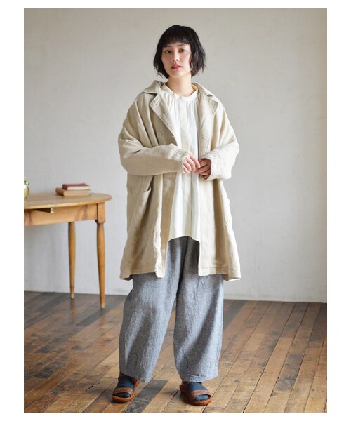 Samansa Mos2（サマンサ モスモス）の「サス付シャンブレーパンツ（パンツ・ブラック/モカ/ブルー・F）」の2枚目の写真