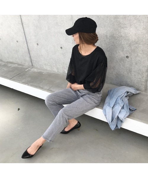 copine（コピン）の「大好評再入荷！チュールバルーンスリーブカットソー(3color)【クリックポスト対象商品】（Tシャツ/カットソー・レディース・その他）」の12枚目の写真