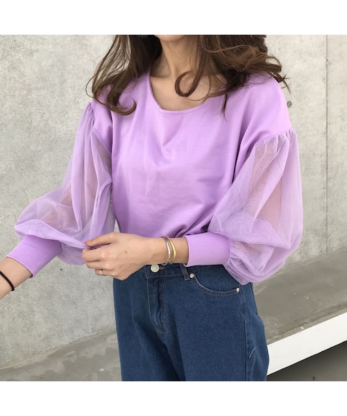 copine（コピン）の「大好評再入荷！チュールバルーンスリーブカットソー(3color)【クリックポスト対象商品】（Tシャツ/カットソー・レディース・その他）」の5枚目の写真