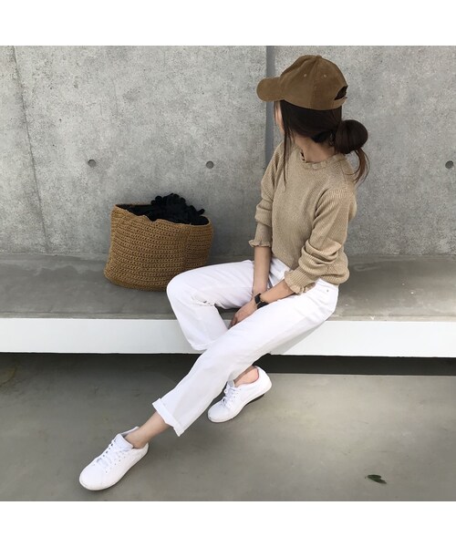copine(コピン)の「フリルネック・フリルスリーブラメプルオーバー(4color)【クリックポスト対象商品】(ニット/セーター・レディース・その他)」の2枚目の写真