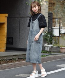 デニムのワンピース ZARA Z1975 ミディデニムワンピース XS - メルカリ