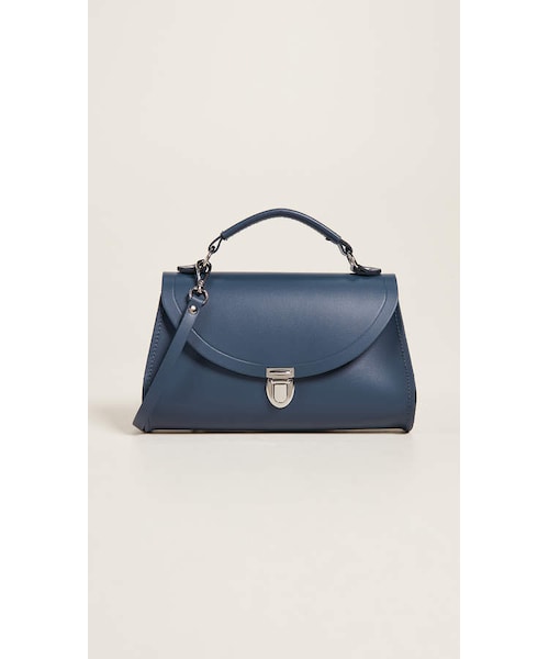 極美品　the cambridge satchel レザー　ショルダーバッグ　青 Mini Satchel - Shiz Blue with Bi-Colour Twisted Strap