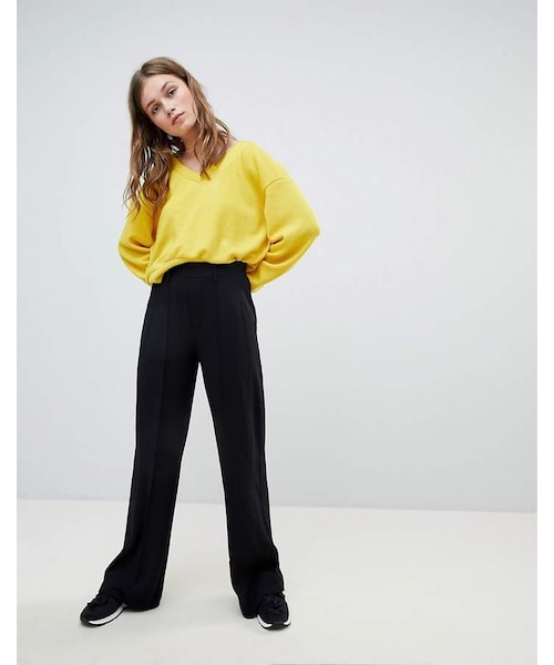 Bershka（ベルシュカ）の「Bershka Wide Leg PANTS In Black（その他 