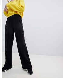 Bershka | Bershka Wide Leg PANTS In Black(その他パンツ)