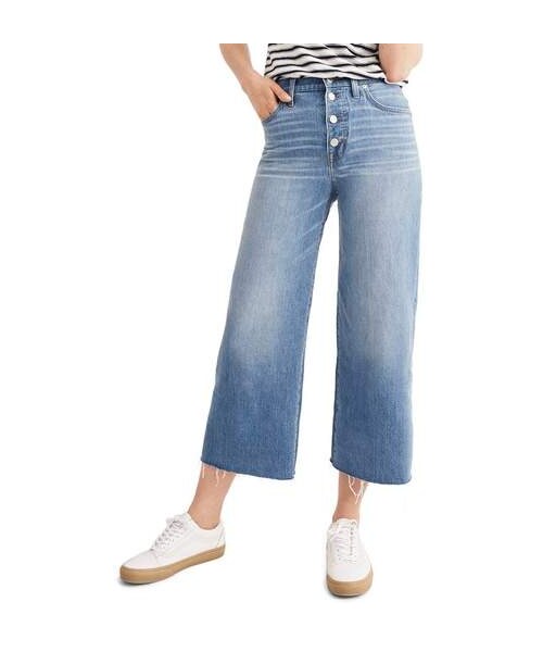 madewell(メイドウェル)の「Madewell Button Front Wide Leg Crop Jeans(デニムパンツ・レディース・Blue・25/26/30/23/24/31/27/29/32/28)」の1枚目の写真